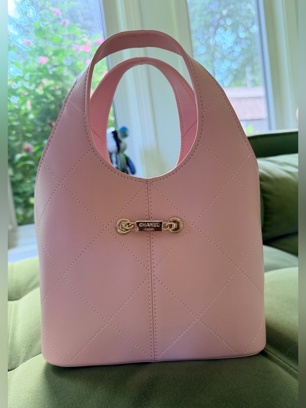 FULL SET New Chanel Pink Quilted Calfskin Small Shopping Bag wGold Tone Hardware - Picture 3 of 15